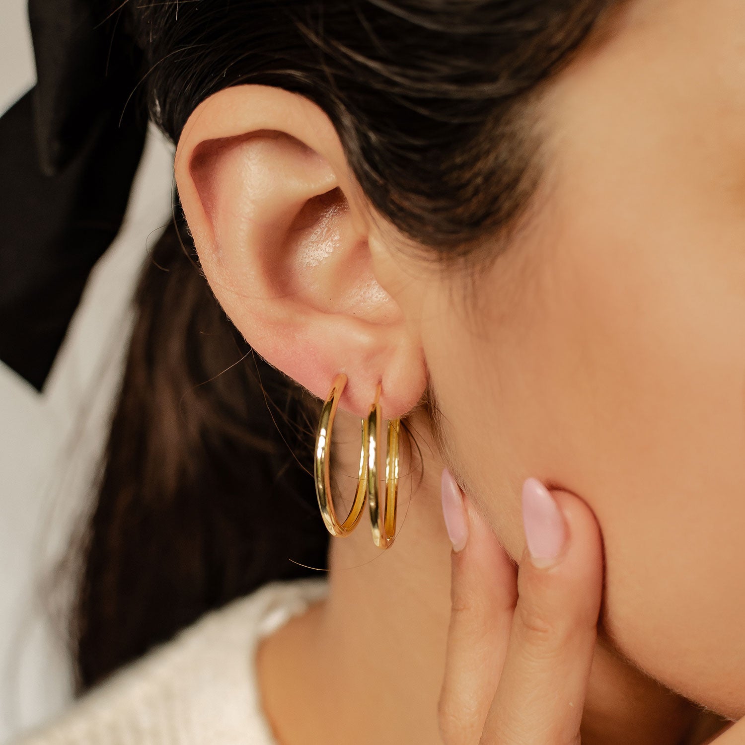 Chunky Große Creolen Sterlingsilber